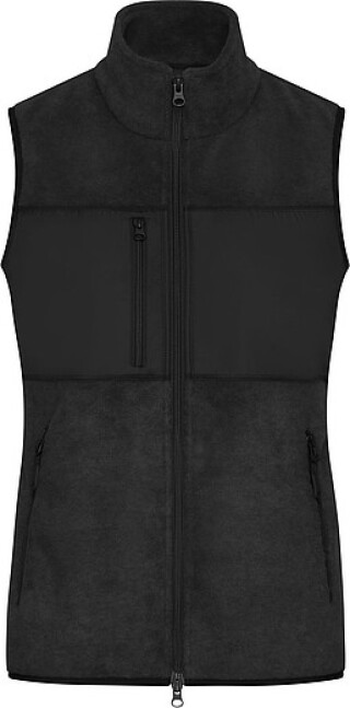 Dámská fleecová vesta James & Nicholson, černá, XXL
