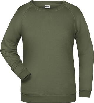 Dámská mikina James Nicholson sweatshirt women, tmavá zelená vojenská, vel. XL
