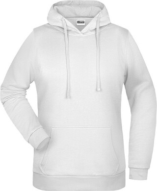 Dámská mikina s kapucí James Nicholson sweat hoodie women, bílá, vel. XL