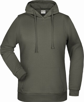 Dámská mikina s kapucí James Nicholson sweat hoodie women, šedá, vel. S
