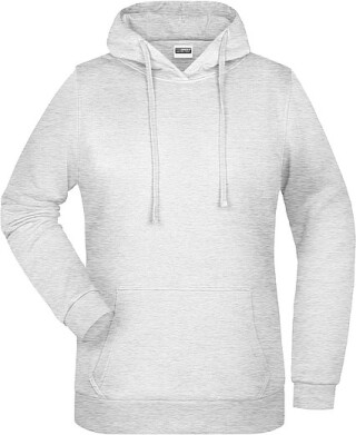 Dámská mikina s kapucí James Nicholson sweat hoodie women, sv. šedý melír, vel. S
