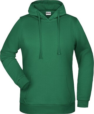 Dámská mikina s kapucí James Nicholson sweat hoodie women, sv. zelená, vel. XL