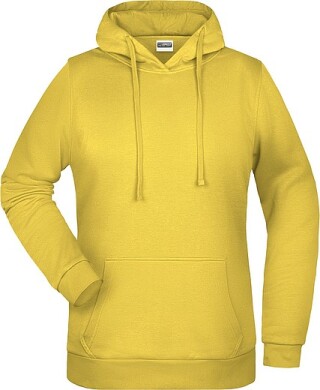 Dámská mikina s kapucí James Nicholson sweat hoodie women, sv. žlutá, vel. S