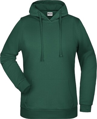 Dámská mikina s kapucí James Nicholson sweat hoodie women, tmavě zelená, vel. 3XL