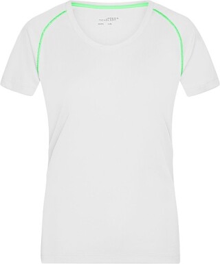 Dámské sportovní tričko James Nicholson sports T-shirt women, bílá/zelená, vel. S