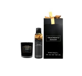 Dárková sada svíčky a sprchové pěny 200 ml TREATMENTS® Giftbox Shower Foam & Candle - Ceylon