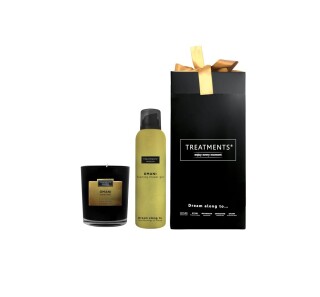 Dárková sada svíčky a sprchové pěny 200 ml TREATMENTS® Giftbox Shower Foam & Candle (DeLuxe) - Omani
