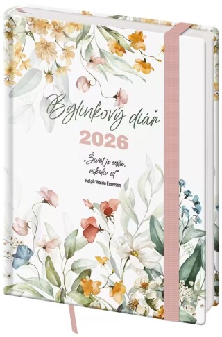 Diář týdenní B6 bylinkový Louka s gumičkou 2027