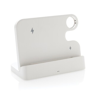 Duální nabíječka 15W Joltz z RCS plastu se slotem na iWatch, bílá