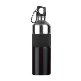 Dvoubarevná láhev na pití s karabinou, objem 750 ml, černá