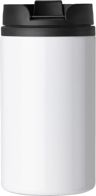 Dvoustěnný termohrnek z nerezové oceli. Objem 300ml. Bílá.