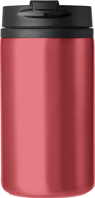Dvoustěnný termohrnek z nerezové oceli. Objem 300ml. Červená.