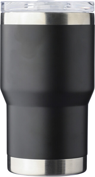 Dvoustěnný cestovní termohrnek z recyklované nerezové oceli 350 ml, černá