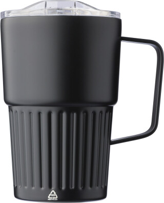 ARIOS Dvoustěnný cestovní termohrnek z recyklované nerezové oceli 450 ml, černá