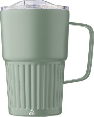 ARIOS Dvoustěnný cestovní termohrnek z recyklované nerezové oceli 450 ml, zelená