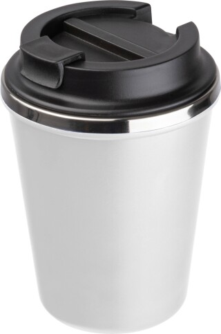Dvoustěnný nerezový termohrnek 350 ml, bílá