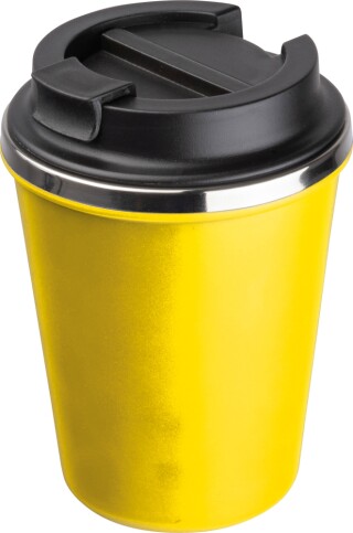 Dvoustěnný nerezový termohrnek 350 ml, žlutá