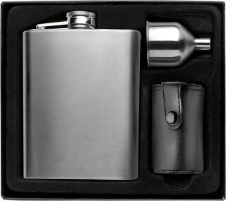 EDORAS Kapesní likérka se 4 panáky a trychtýřkem, objem 220 ml