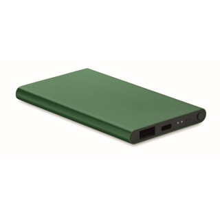Hliníková powerbanka 4000mAh, tmavě zelená