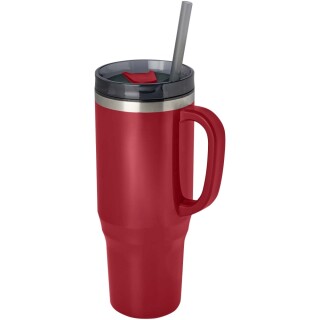 Hrnek s brčkem 1200ml, červená