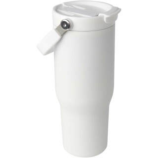 Termohrnek s vakuovou a měděnou izolací 900 ml z recyklované nerezové oceli s víčkem s dvojitou funkcí, bílá