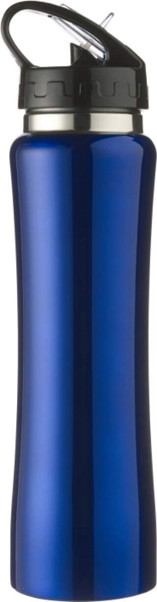 ISMAEL Nerezová láhev na pití s brčkem, objem 500 ml, modrá