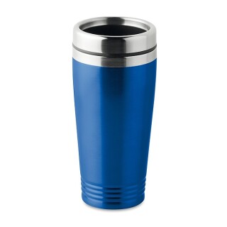 KAKADU Dvoustěnný termohrnek, nerezový s plastovým víčkem, objem 400 ml, modrá
