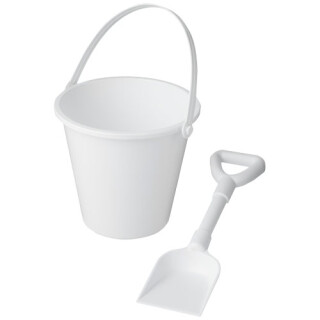 Kbelík a lopatka na písek z recyklovaného plastu, bílé