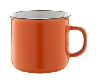 Keramický hrnek, 300ml, s černým okrajem, oranžový
