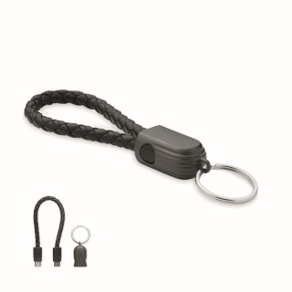 Klíčenka a kabel type-C, černá