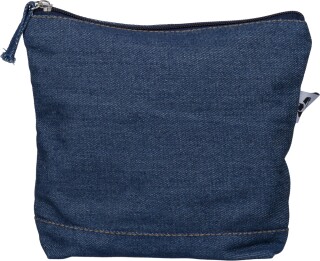 Kosmetická taška z recykloovaného denimu, modrá