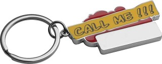 Kovový přívěsek na klíče "Call me ", červený