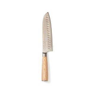 Kuchařský santoku nůž s dřevěnou rukojetí