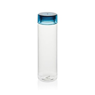 Láhev na pití z RPET, 600ml, transparentní s modrým víčkem