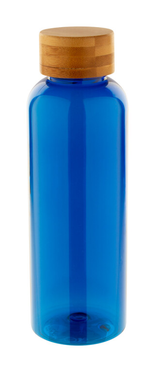 Láhev na pití z RPET s bambusovým víčkem, 500ml, modrá