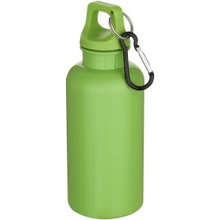 Láhev na vodu s karabinou z recyklovaného plastu 400 ml, jasně zelená