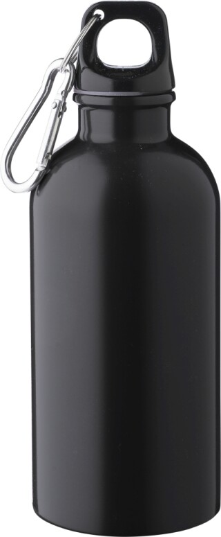 Láhev z recyklované nerezové oceli 400 ml, černá