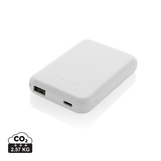 Magnetická powerbanka 5000mAh 5W z RCS plastu, bílá