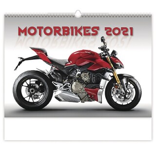 Motorbikes 2027, nástěnný kalendář, prodloužená záda