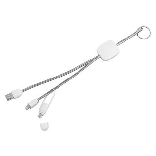 Nabíjecí kabel s třemi konektory, bílá