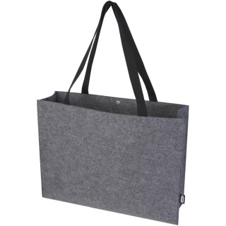 Nákupní taška s klínkem z GRS recyklované plsti, 20 l, šedý melír
