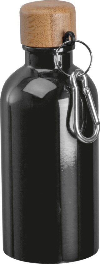 Nerezová láhev s karabinou 400 ml, černá