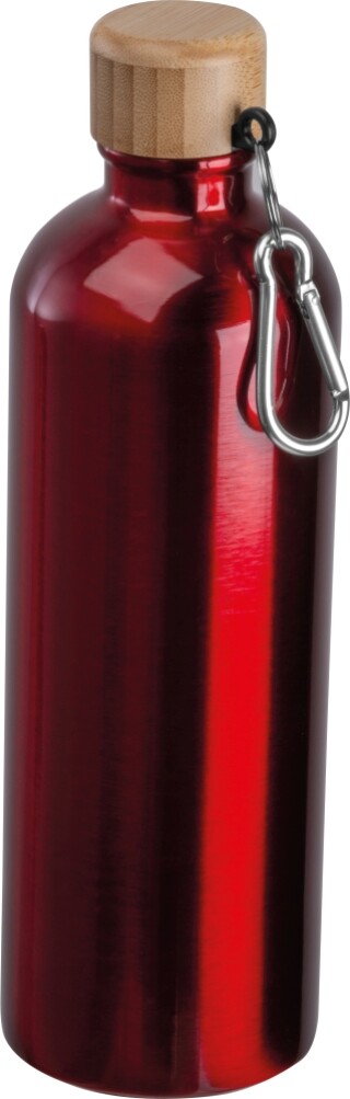 Nerezová láhev s karabinou 750 ml, červená