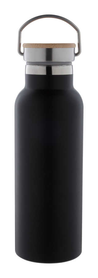 Nerezová termoska 500ml s bambusem na víčku, černá