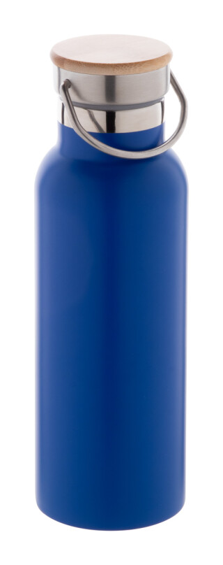 Nerezová termoska 500ml s bambusem na víčku, modrá
