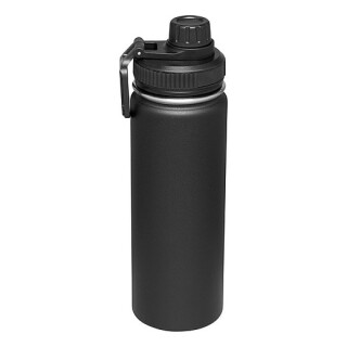 Nerezová termoska 600ml, s černým víčkem, černá