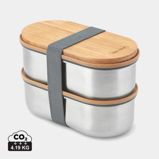 Nerezový dvojitý lunchbox, šedá