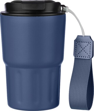 EVREN Nerezový dvoustěnný hrnek, 320 ml, kobaltově modrá