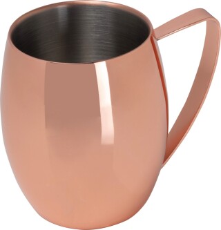 Nerezový hrnek s uchem 400 ml, růžová