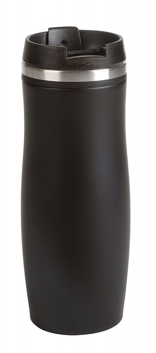 VASCO Černý nerezový termohrnek s barevným pruhem, 400 ml, černá